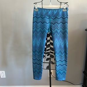 Prana leggings. Blue pattern.